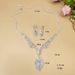 Bridal Zircon Silver Jewelry Set - Necklace & Earrings (Wedding Collection, Elegant Bride Gift)_ipsvogv.com