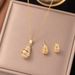 Copper Plated Zircon Set Heart-shaped With Female Hollow Water Droplets&imitation Pearls&heart Connected O-shaped_ipsvogv.com