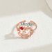 Simple, fresh and sweet women's plain ring, personalized bow, niche zircon inlaid design, open ring_ipsvogv.com