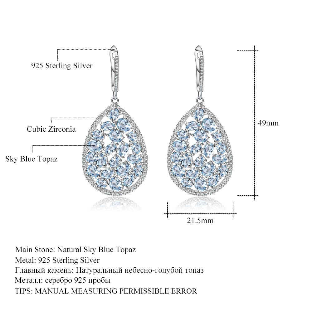 Tourmaline S925 Silver Earrings Retro Personalized Colored Gemstone Natural Crystal Earrings Earrings_ipsvogv.com