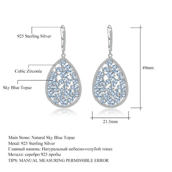 Tourmaline S925 Silver Earrings Retro Personalized Colored Gemstone Natural Crystal Earrings Earrings_ipsvogv.com