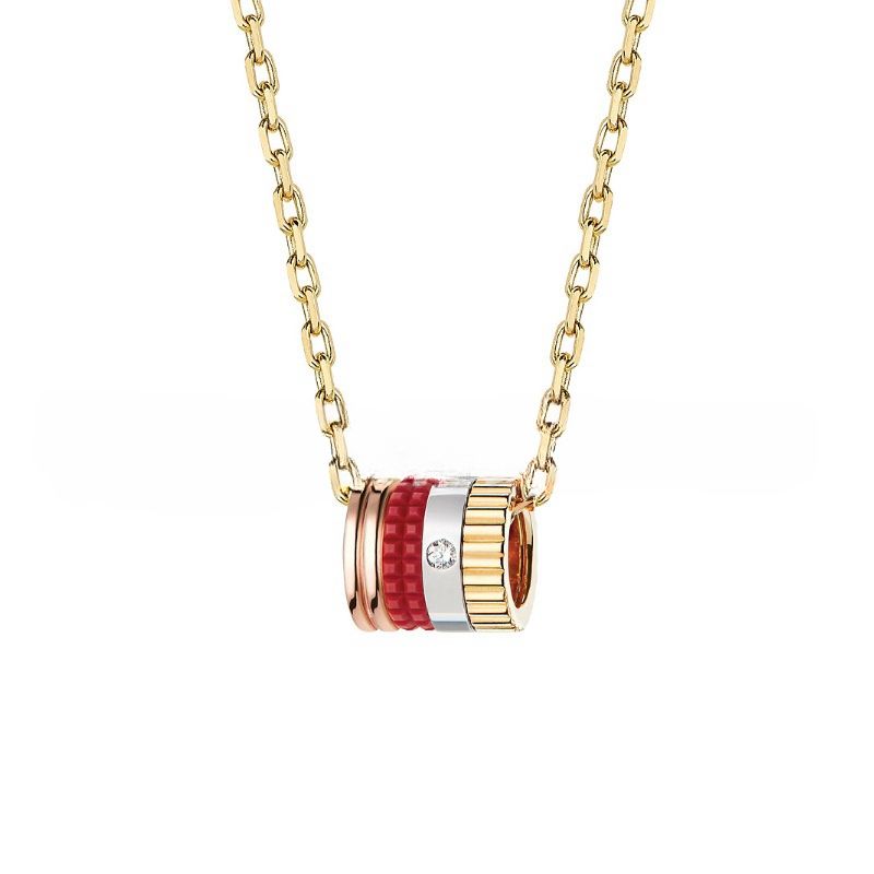 Designer's Couple High Luxury Fashion Trendy Cool New Gear Inlaid Diamond Ceramic Rotating V-Gold Color Separation Necklace INS Couple Necklace_ipsvogv.com