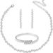 Three Piece Jewelry Set Of Wave Flowing Water Necklace Dress Accessories For Women All Match Dress Accessories_ipsvogv.com