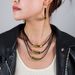 Jewelry Cylindrical Black Rope Necklace Set Personality Simple Three Layer Clavicle Chain Jewelry_ipsvogv.com
