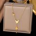 Butterfly Tassel Necklace Women's Titanium Steel Plated With Real Gold 2024 New Ins Minimalist Collarbone Chain_ipsvogv.com