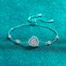 New Deyi Pure Silver Plated PT950 Gold With Precious Blue Mosang Stone Love Small And Fresh Best Friend Bracelet_ipsvogv.com