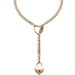 Real Gold Brass Electroplating Hot Sales Fashion Hip Hop Heart Shaped Ring Punk Rock Cuban Long Necklace_ipsvogv.com