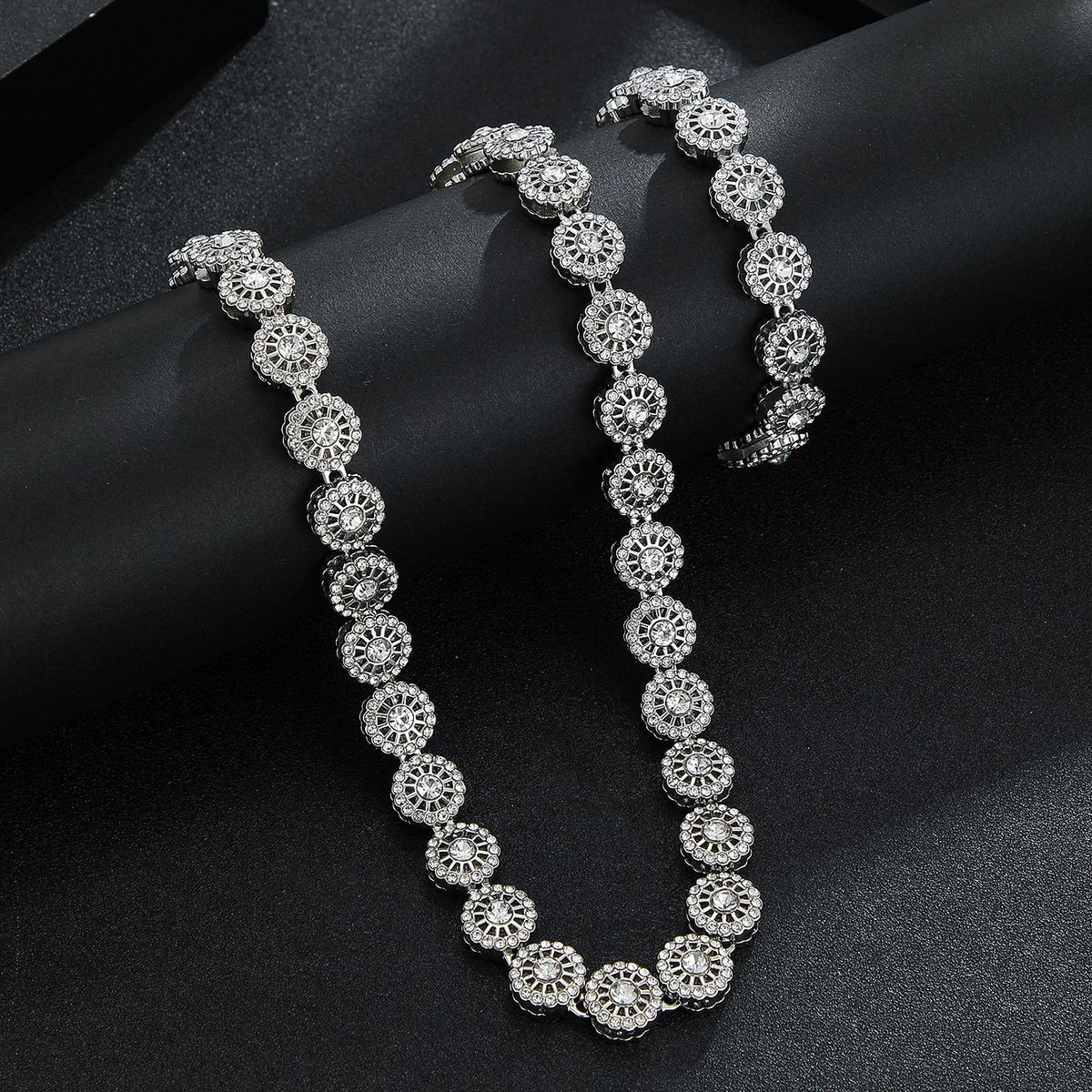 Jewelry Alloy Full Rock Candy Men's Cool Hip-Hop Diamond Cuban Chain Necklace Accessories_ipsvogv.com