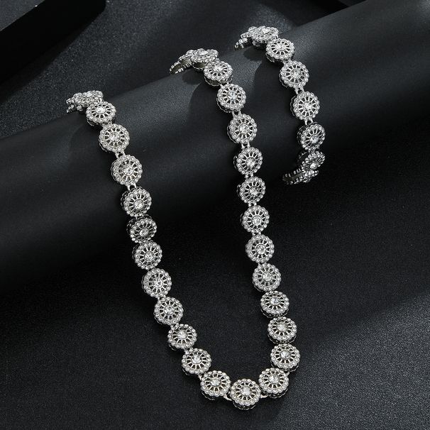Jewelry Alloy Full Rock Candy Men's Cool Hip-Hop Diamond Cuban Chain Necklace Accessories_ipsvogv.com