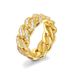 Hip hop zircon Cuban chain ring men's full zircon gold plated 8mm chain ring jewelry_ipsvogv.com