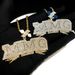 Men's Hiphop Fashion Letter "MMG" Zircon Pendant Necklace, Stainless Steel Cuban Chain, Trendy Statement Jewelry For Men Trend Men's Necklace Jewelry_ipsvogv.com