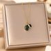 Korean Fashion Titanium Steel Necklace For Women, Light Luxury Agate Double Pendant, Niche Design, High-end Clavicle_ipsvogv.com