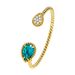 Women's Jewelry Beaded Prong-Set Gemstone Bracelet - New Waterdrop Cut Multicolor Synthetic Crystals Adjustable Opening Bangle_ipsvogv.com