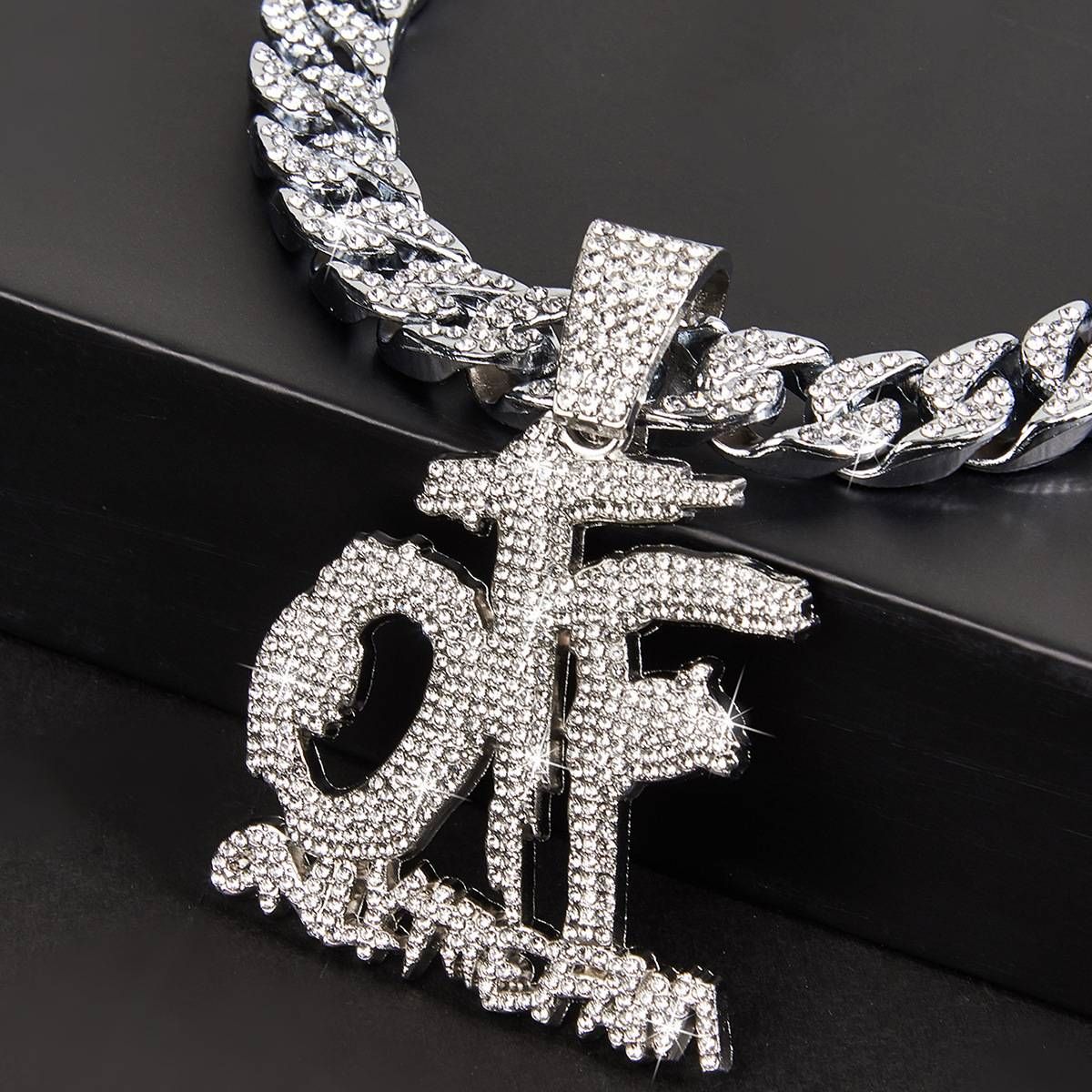 Fashion Full Diamond Hip Hop Men's Necklace Jewelry OTF Pendant_ipsvogv.com