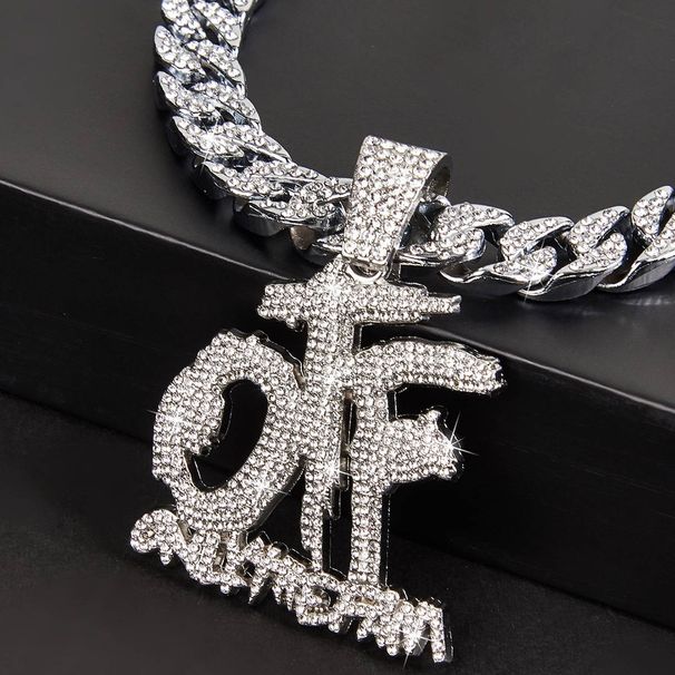 Fashion Full Diamond Hip Hop Men's Necklace Jewelry OTF Pendant_ipsvogv.com