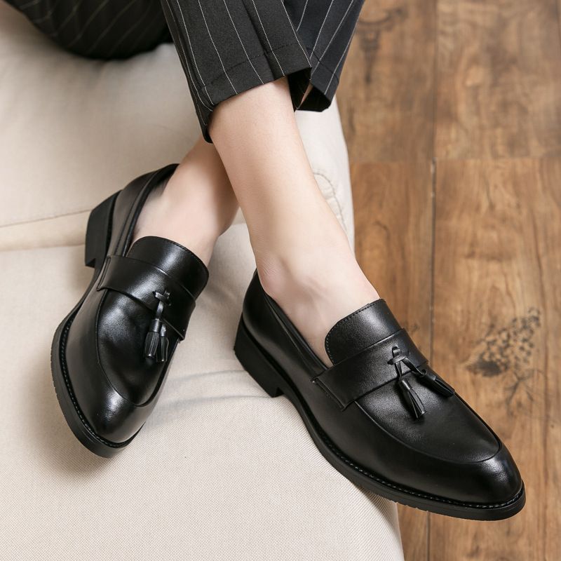 Lefu British Fashion Su One Foot Pedal Korean Version Casual Small Size Business Leather Men's Wedding Shoes_ipsvogv.com