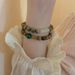 Green Sandalwood Beaded Bracelet For Women's Summer New Chinese Style, Simple And High End, Adjustable Handpiece Trendy_ipsvogv.com
