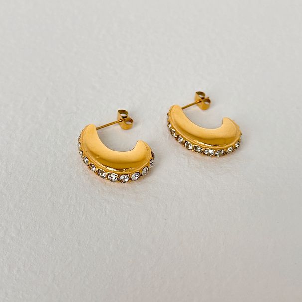 Fashionable Niche INS Retro Titanium Steel Moon Micro Inlaid Zircon Earrings_ipsvogv.com
