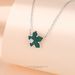 Ivy S925 SilverEmerald Pendant Necklace Female Design Light Luxury Clavicle Chain_ipsvogv.com