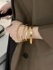 Elegant Lady Solid Color Titanium Steel Plating Inlay Zircon Bangle_ipsvogv.com