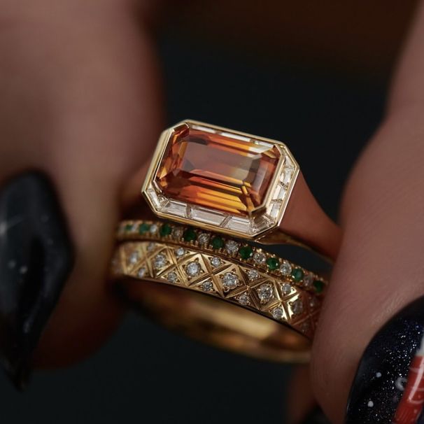 gold Three Piece Ring Ins Women's Set Jewelry_ipsvogv.com