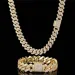 Man Plated Cuban Link Simple Hip Hop Jewelry Cubic Zirconia Ice Out Gold Chain Necklace_ipsvogv.com