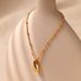 Teardrop Pendant Melon Seed Necklace Copper Plated K Real Gold Chain Metal Texture Minimalist Necklace_ipsvogv.com