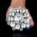 fashion flower-shaped colored diamond ring simple shiny rhinestone opening adjustable ring women ring_ipsvogv.com