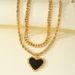 Niche design double love shaped necklace female hip hop simple pendant clavicle chain_ipsvogv.com