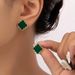 A Pair Of Enamel Lucky Clover Studs Delicate And Elegant Earrings For A PROM Party Lady's Accessory_ipsvogv.com