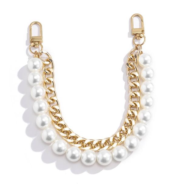 jewelry Pearl Temperament Double Layer Chain Bag Chain Fashionable Metal Beaded Handbag Accessories For Women_ipsvogv.com