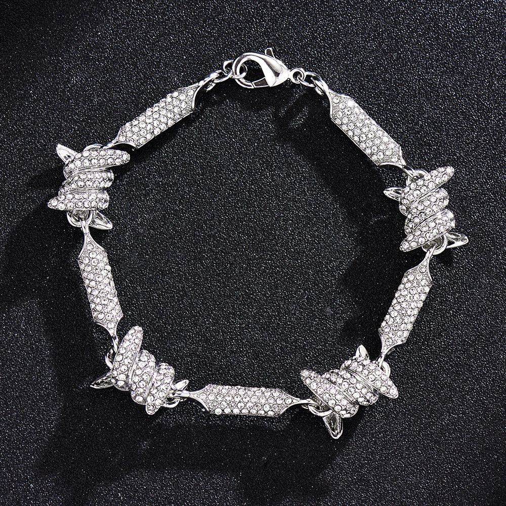 Full diamond wire hip-hop necklace irregular 3D solid alloy inlaid infinite Cuban chain jewelry_ipsvogv.com