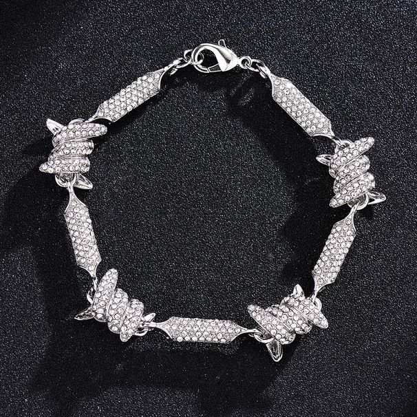 Full diamond wire hip-hop necklace irregular 3D solid alloy inlaid infinite Cuban chain jewelry_ipsvogv.com
