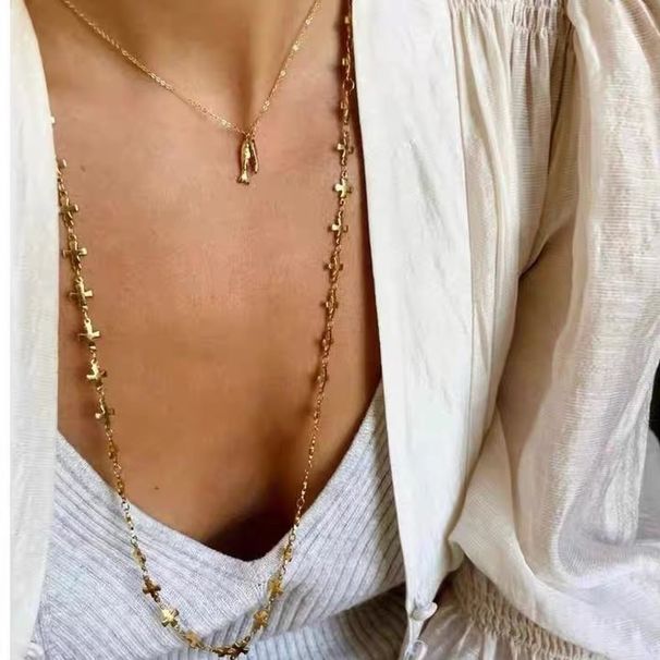 Cross Necklace With Ins Style, High-quality Temperament, Light Luxury, Gold-plated Necklace, Fashionable_ipsvogv.com