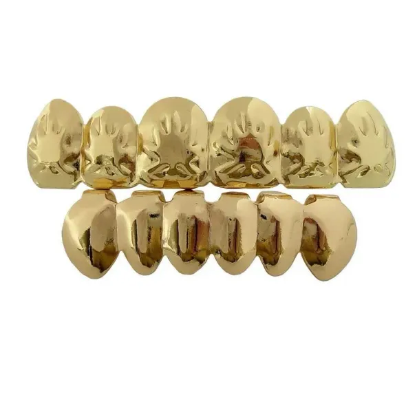 YOUNGX Top Bottom Maple Leaves Pattern Tooth Caps Braces Hip Hop Glossy Teeth Grillz For Women Men Jewelry Dental_ipsvogv.com