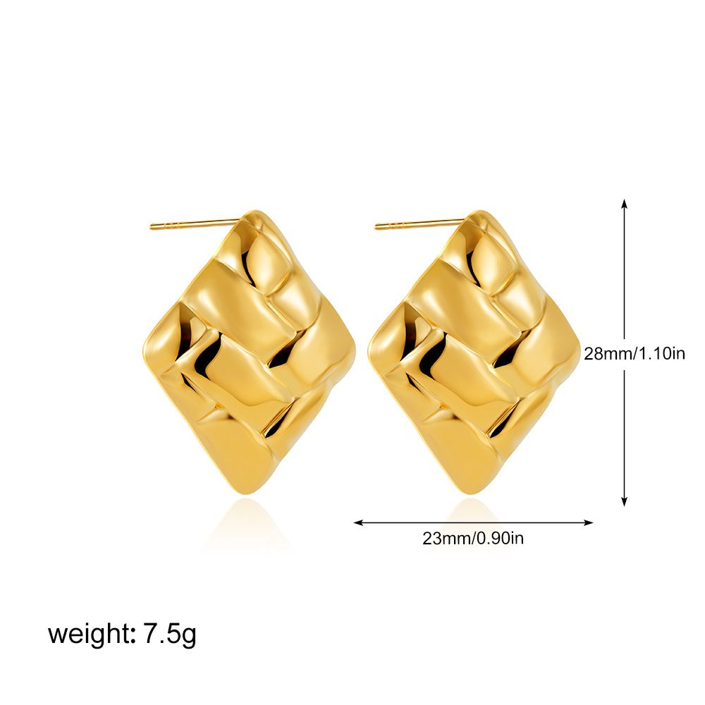 Women’s Jewelry Set Fashion Simple Atmosphere Stainless Steel Geometric Earrings Retro Water Drop Thread Braided Earrings_ipsvogv.com