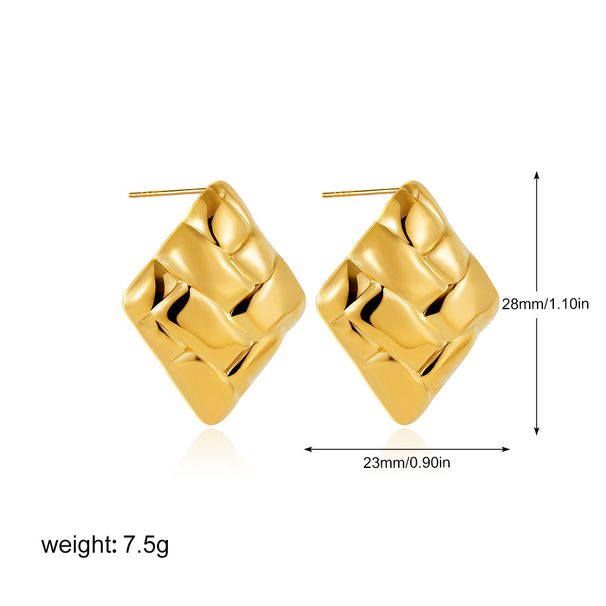 Women’s Jewelry Set Fashion Simple Atmosphere Stainless Steel Geometric Earrings Retro Water Drop Thread Braided Earrings_ipsvogv.com