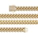 Jin Ao Hip-Hop 14MM Diamond-Shaped Double Row Full Diamond Cuban Chain Men's Necklace Bracelet Trendy_ipsvogv.com
