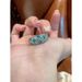 Sicily Island "Cold Wind Full Diamond Zircon Light Luxury Exquisite Unique Premium Blue Ring_ipsvogv.com