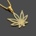 Punk hip-hop jewelry necklace with oil inlaid diamond maple leaf pendant, men's accessory_ipsvogv.com