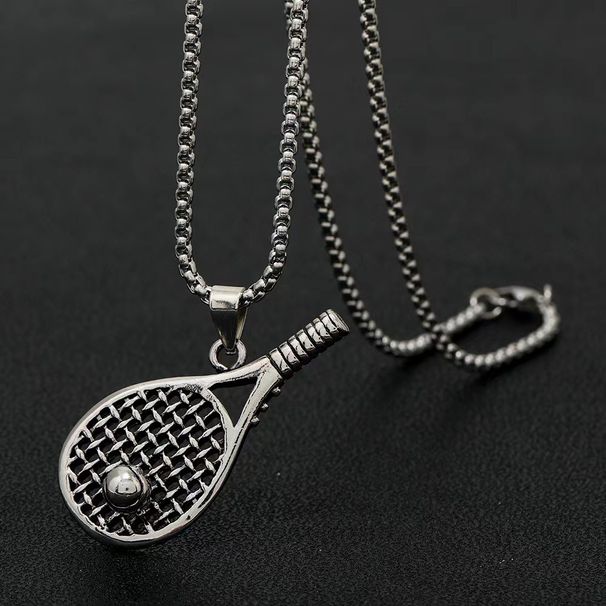 Trendy Men's Necklace Tennis Racket Pendant Hip-Hop Fashion Personality Cool Sports Expert Sweater Chain_ipsvogv.com