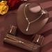 Women’s Jewelry Set Fashion Simple Long Tassel Rhinestone Necklace Bride Rhinestone Necklace Earrings Bracelet Set Three Piece Wedding Jewelry_ipsvogv.com