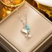 Necklace Women's Super fairy asymmetric butterfly pearl necklace light luxury ins cold style niche fashion simple clavicle chain_ipsvogv.com