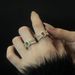 Italian Court Style Baroque Carved Gold Hollowed Out Micro Inlaid Zircon Open With Double Layered Color Separation Ring_ipsvogv.com