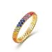 S925 Silver Plated 10K Gold Colored Zirconium Ring Female Surrounded By Colored Gemstone Index Finger Ring Pendant Two Wear_ipsvogv.com