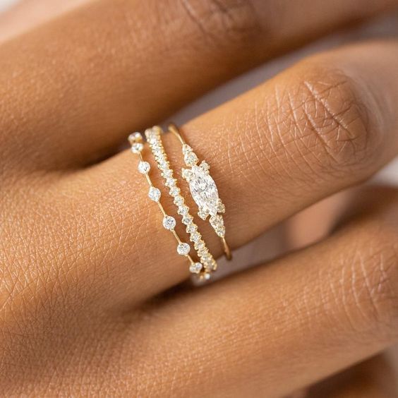 New 3-piece Of 14K Simulated Zircon Plated Noble Princess Engagement Anniversary Luxury Jewelry Set_ipsvogv.com