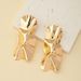 Jewelry Wrinkled Metal Irregular Exaggerated Minimalist Style High-end Earrings_ipsvogv.com