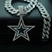 Unisex Hot Selling Dallas Cowboys Football Team Badge Blue Oil Drip Five Pointed Star Alloy Pendant Necklace_ipsvogv.com