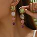 Simple Forest Geometric Round Earrings For Women, All Match Niche Inlaid Gemstones, High End Design Earrings_ipsvogv.com