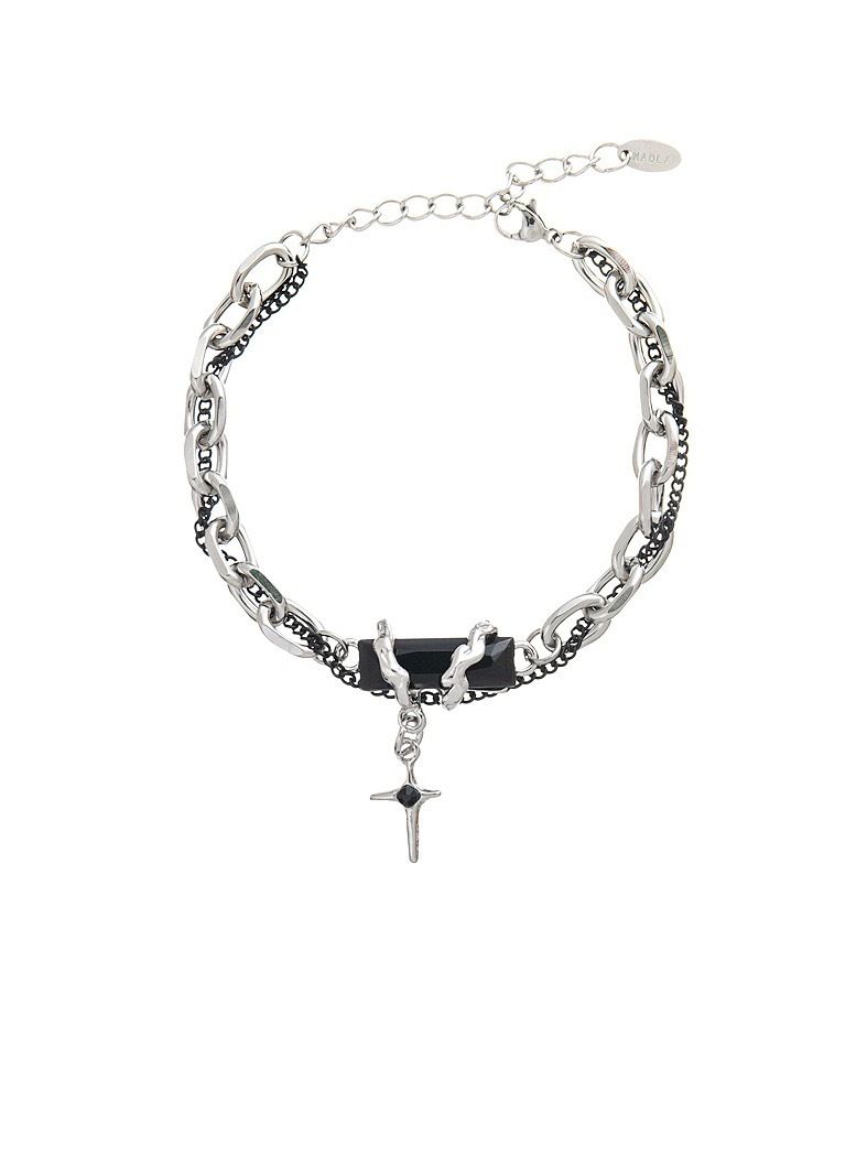 New hip-hop niche double-layer titanium steel star wrapped black diamond men, trendy and cool, street personality_ipsvogv.com